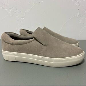 J Slides Sneakers Slip On Women's 11 Gray Leather Suede Upper Lining